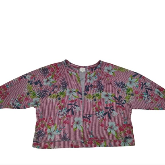 h.i.p. Tropical Cardigan Jacket Plus Size 3X Open Front Striped - Picture 13 of 16